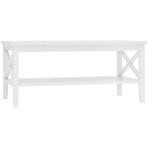 WEST VALLEY INTERIORS WHITE LONG ISLAND RECTANGULAR COFFEE TABLE