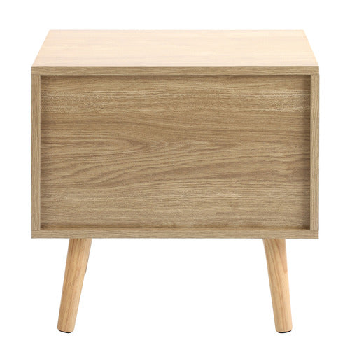 NATURAL LARS 2 DRAWER BEDSIDE TABLE