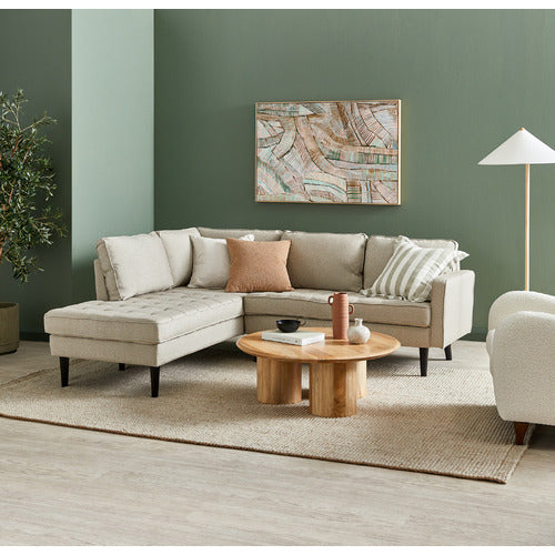 CLOVER MANGO WOOD PILLAR LEG COFFEE TABLE