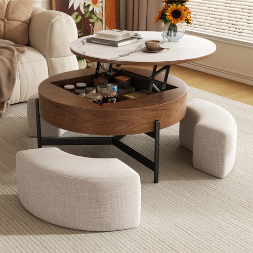 SHIRLEY LANE FURNITURE 4 PIECE ABUELA OTTOMAN & COFFEE TABLE SET