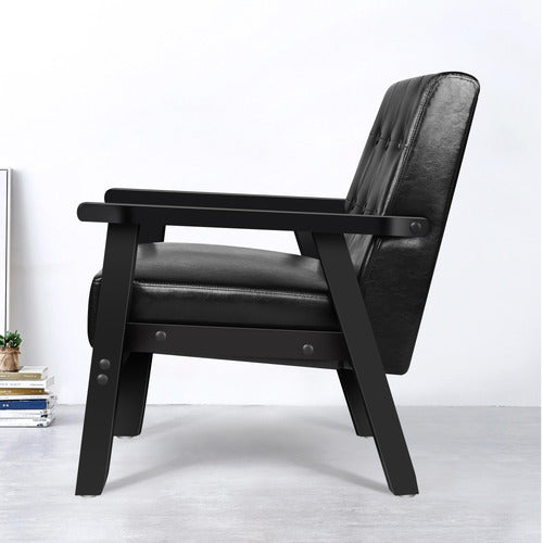 HOXTON ROOM CALLUM FAUX LEATHER ARMCHAIR