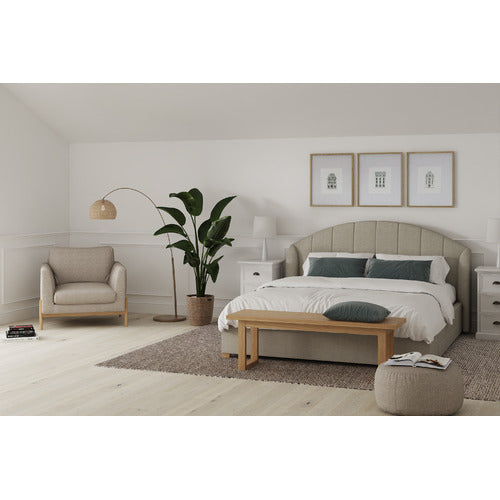 WHITE HAMPTONS 3 DRAWER BEDSIDE TABLE