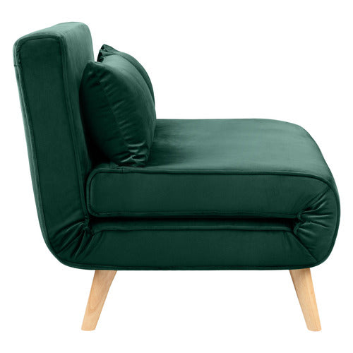 DARK GREEN AERO VELVET DOUBLE SOFA BED