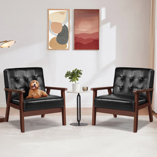 HOXTON ROOM CALLUM FAUX LEATHER ARMCHAIR