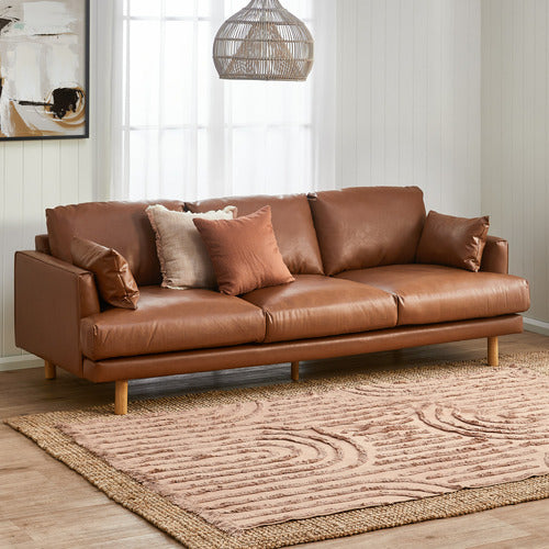 BUNGALOW PREMIUM 3 SEATER FAUX LEATHER SOFA