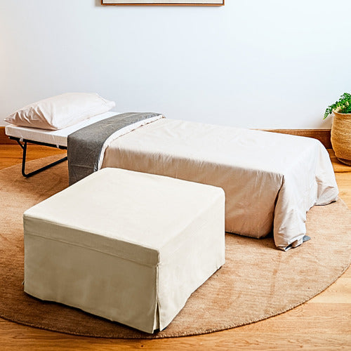 DECOR TRADERS FOLDLUX CONVERTIBLE OTTOMAN SOFA BED WITH SLIPCOVER