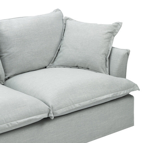 CREAM SOFTY PREMIUM 3 SEATER SLIPCOVER SOFA WITH CHAISE