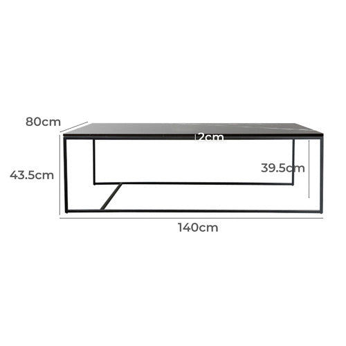BROOKLYN AND BELLA OTTO RECTANGULAR MARBLE COFFEE TABLE