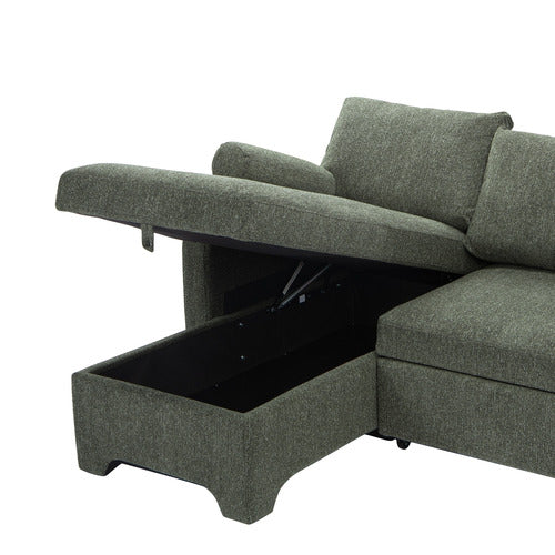 FRIDA 4 SEATER QUEEN SOFA BED WITH REVERSIBLE CHAISE