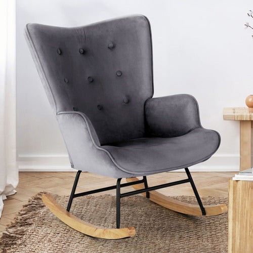 LIVING FUSION SANDY VELVET ROCKING CHAIR