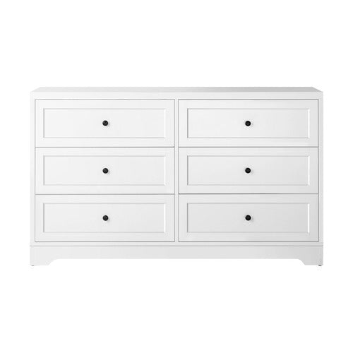LIVING FUSION WHITE AURORA 6 DRAWER CHEST