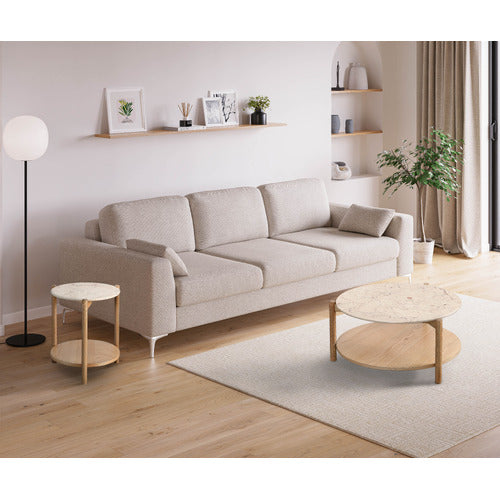 ESTUDIO FURNITURE MAYBURY 2 PIECE MARBLE COFFEE & SIDE TABLE SET