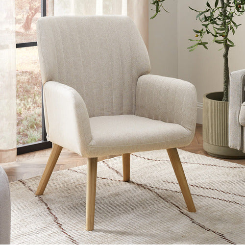 LIVING FUSION ELWINE RUBBERWOOD ARMCHAIR