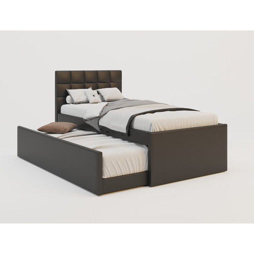 RAWSON & CO LANDA FAUX LEATHER KING SINGLE BED WITH TRUNDLE
