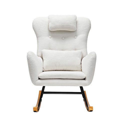 LIVING FUSION CLARK FAUX SHERPA ROCKING CHAIR