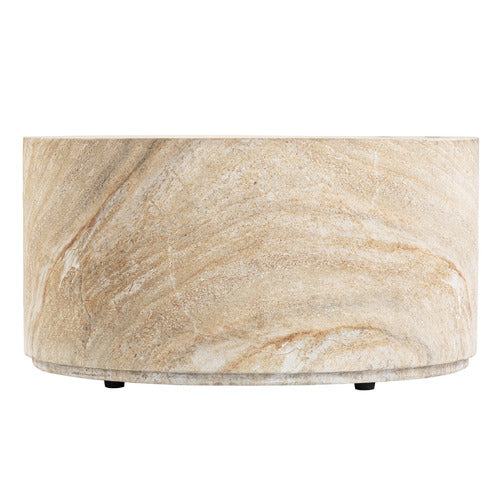LENNOX TRAVERTINE-LOOK OUTDOOR COFFEE TABLE