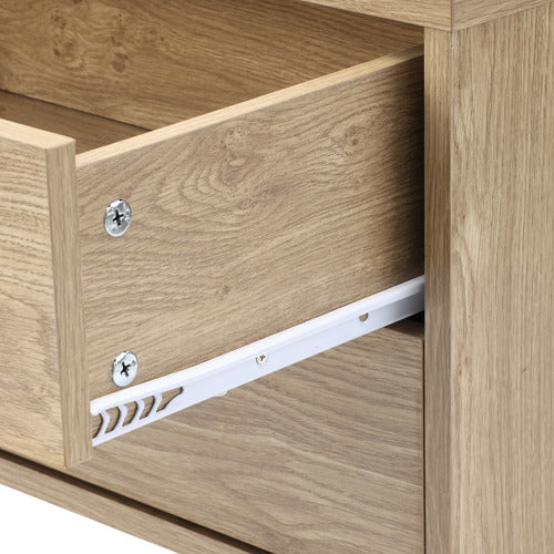 NATURAL LARS 2 DRAWER BEDSIDE TABLE