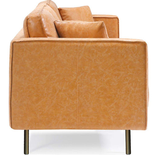 MIKASA FURNITURE COOGEE 3 SEATER FAUX LEATHER SOFA