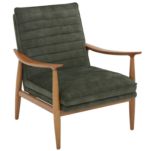 OLIVE GREEN ALDRIC VELVET ARMCHAIR