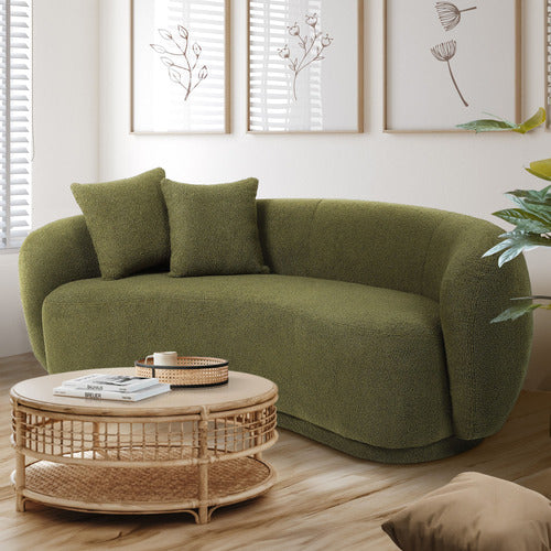 LIVING FUSION MILLIE 3 SEATER ROUNDED TEDDY SOFA
