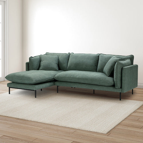 OCEAN GREEN BELLAMY 3 SEATER SOFA WITH CHAISE