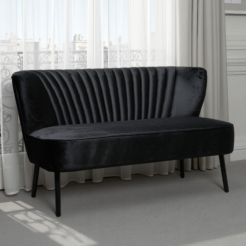 BROOKLYN AND BELLA BLACK 2 SEATER SOFA