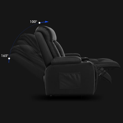 HOXTON ROOM POLO FAUX LEATHER HEATED MASSAGE RECLINER CHAIR