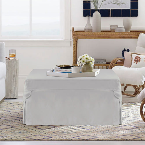 DECOR TRADERS FOLDLUX CONVERTIBLE OTTOMAN SOFA BED WITH CASTORS & SLIPCOVER