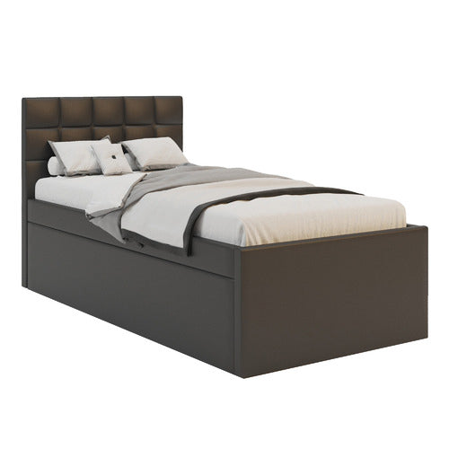 RAWSON & CO LANDA FAUX LEATHER KING SINGLE BED WITH TRUNDLE