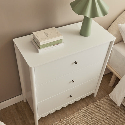 MADDISON LANE WHITE AMELIE 3 DRAWER CHEST